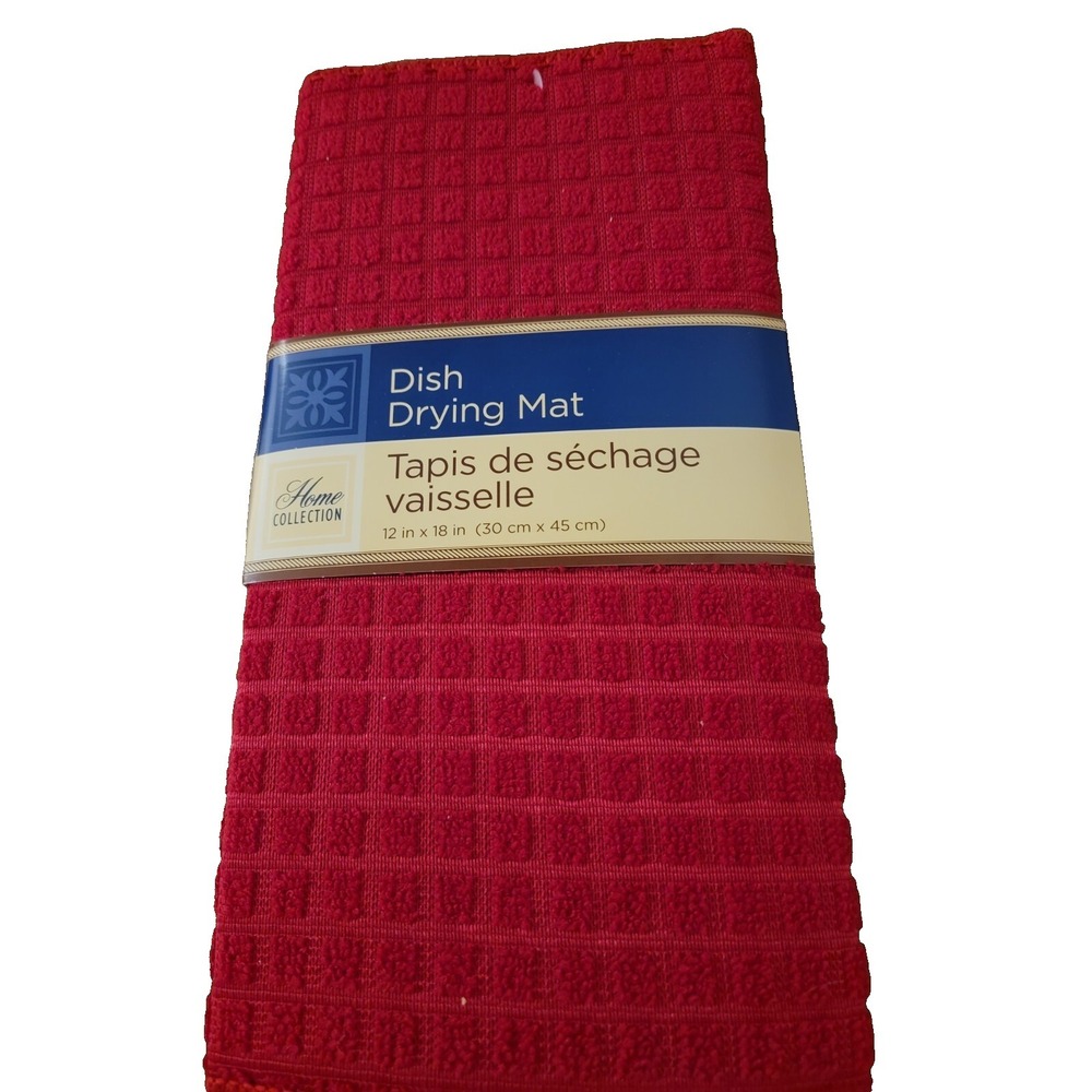 Home Collection Dish Drying Mats Red  12"x18"